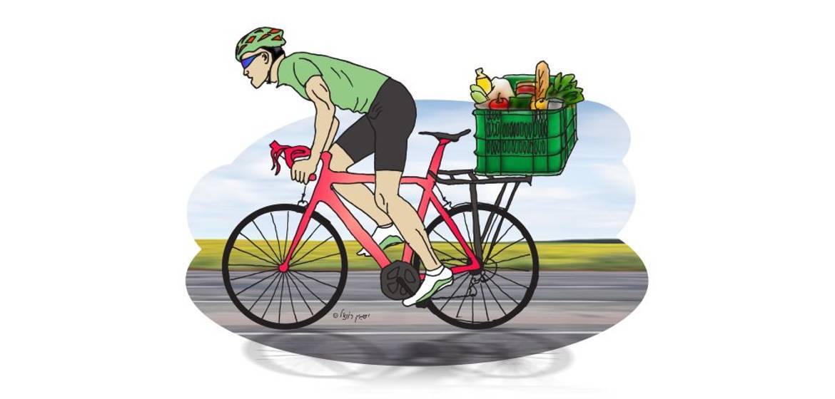 איור של אדם רוכב על אופניים